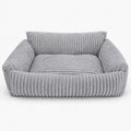 Lodie Corduroy Dog Sofa with Removable Cover – Beige, L