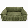 Lodie Corduroy Dog Sofa with Removable Cover – Green, L
