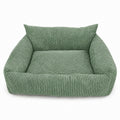 Lodie Corduroy Dog Sofa with Removable Cover – Olive Green, S