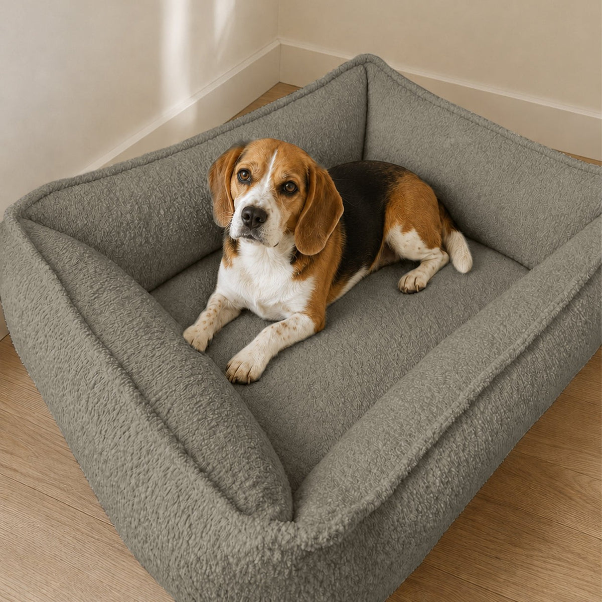 Lodie Corduroy Dog Sofa with Removable Cover – Olive Green, S