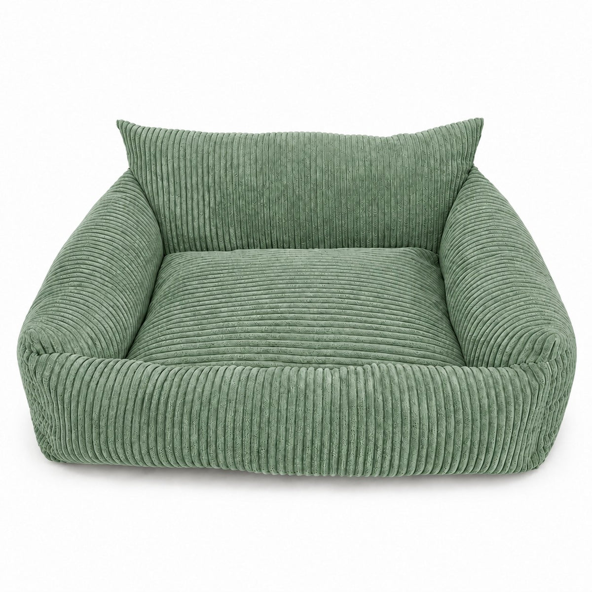 Lodie Corduroy Memory Foam Dog Sofa – Olive Green, L