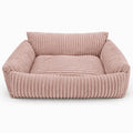 Lodie Corduroy Memory Foam Dog Sofa – Pink, L