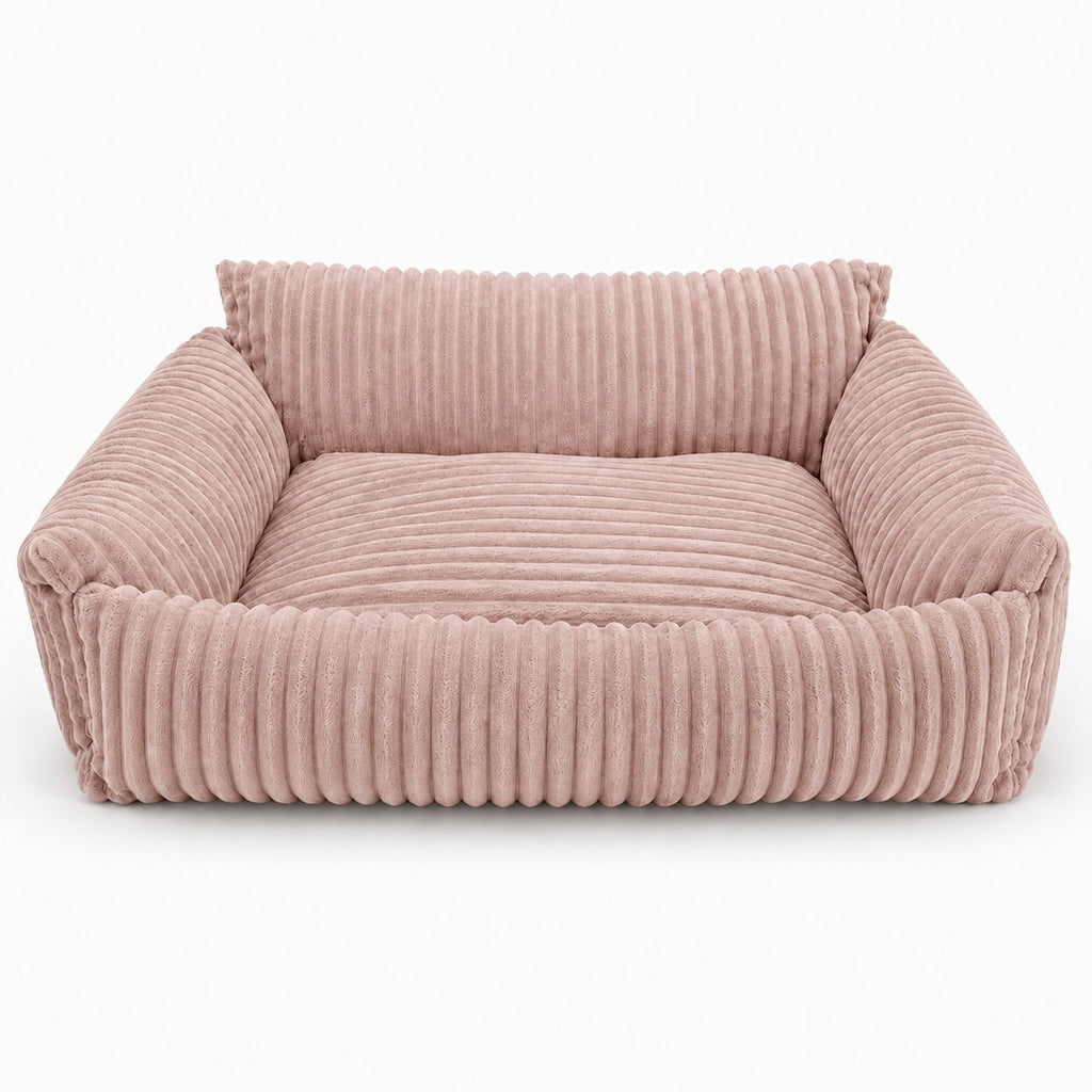 Lodie Corduroy Memory Foam Dog Sofa – Pink, S