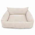 Lodie Corduroy Memory Foam Dog Sofa – Vanilla Beige, S