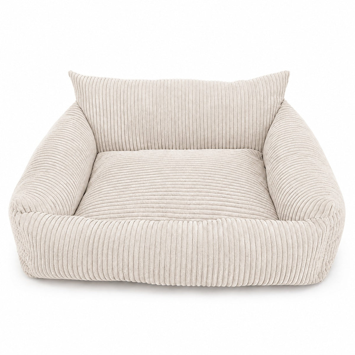 Lodie Corduroy Memory Foam Dog Sofa – Vanilla Beige, S
